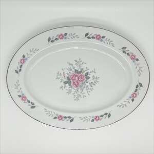 Vintage Fine China of Japan Oval Serving Plate Platter Pretty Rose Pattern